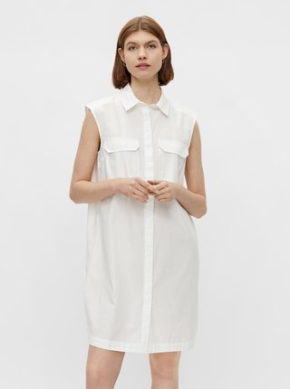 Bílé košilové šaty Pieces Margot