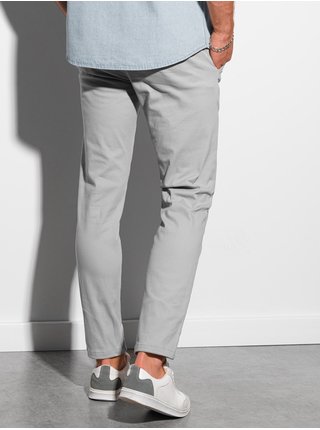 Světle šedé pánské chino kalhoty P156