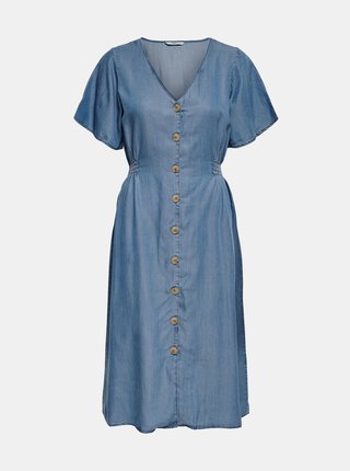 Modré rifľové šaty ONLY Nikoline