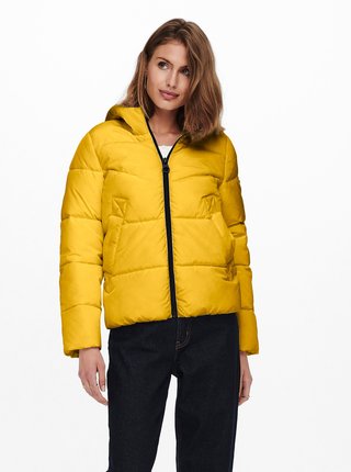 Žltá prešívaná zimná bunda ONLY Amanda