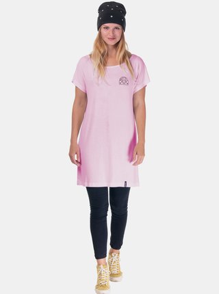 Růžové dámské dlouhé tričko s potiskem na zádech Meatfly Adele