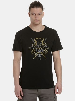 Čierne pánske tričko s potlačou Meatfly Katana