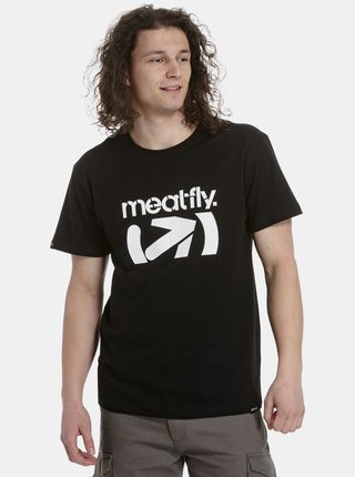 Černé pánské tričko s potiskem Meatfly Podium