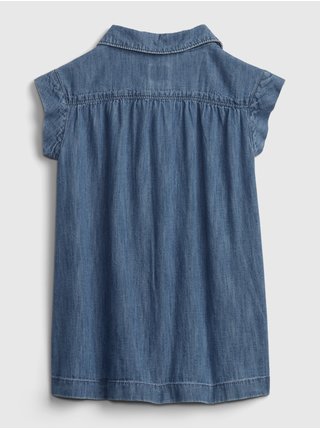 Modré holčičí dětské šaty denim med button trough dress GAP