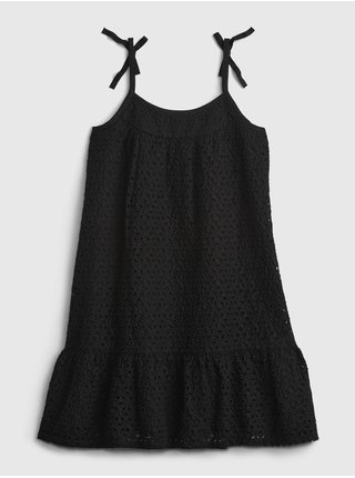 Černé holčičí dětské šaty eyelet trapeze dress GAP