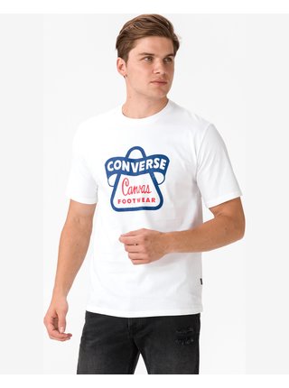 Tričká s krátkym rukávom pre mužov Converse - biela