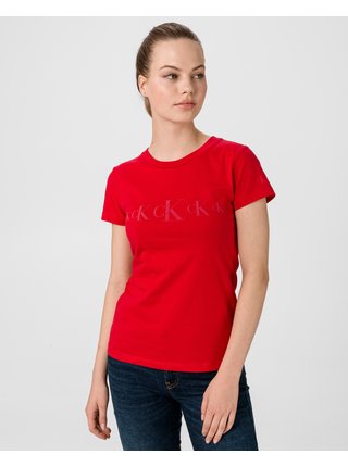 Tričká s krátkym rukávom pre ženy Calvin Klein - červená