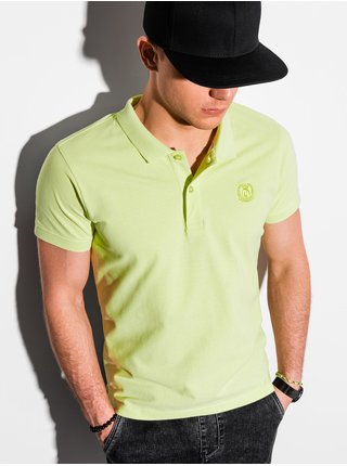 Světle zelené pánské basic polo tričko Ombre Clothing 