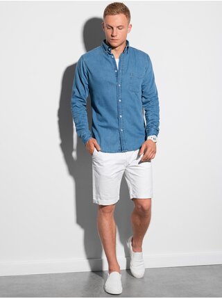 Modrá pánská košile Ombre Clothing K568