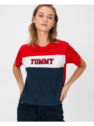 Tričká s krátkym rukávom pre ženy Tommy Jeans - modrá, červená