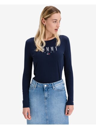 Tričká s dlhým rukávom pre ženy Tommy Jeans - modrá