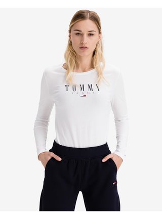 Tričká s dlhým rukávom pre ženy Tommy Jeans - biela