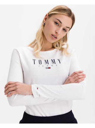 Tričká s dlhým rukávom pre ženy Tommy Jeans - biela