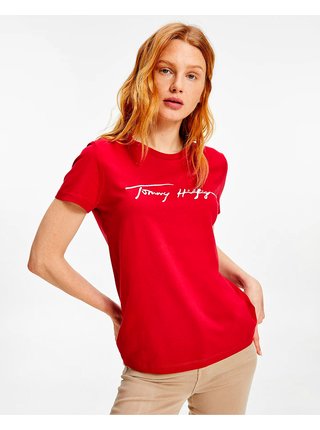 Tričká s krátkym rukávom pre ženy Tommy Hilfiger - červená