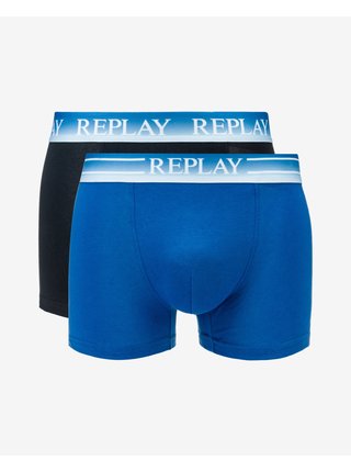 Boxerky pre mužov Replay - čierna, modrá