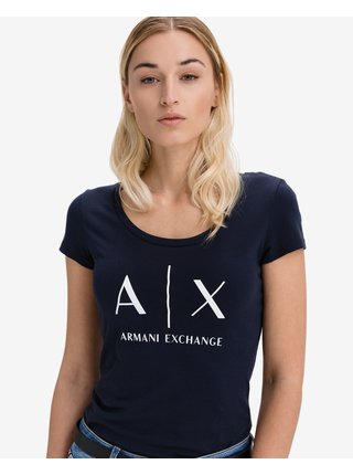 Tričká s krátkym rukávom pre ženy Armani Exchange - modrá