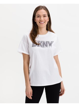 Tričká s krátkym rukávom pre ženy DKNY - biela