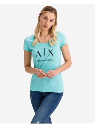 Tričká s krátkym rukávom pre ženy Armani Exchange - modrá