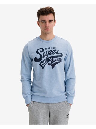 Mikiny bez kapuce pre mužov Superdry - modrá