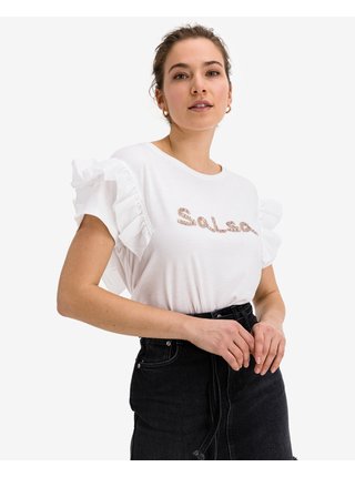 Tričká s krátkym rukávom pre ženy Salsa Jeans - biela