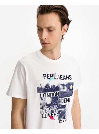Tričká s krátkym rukávom pre mužov Pepe Jeans - biela