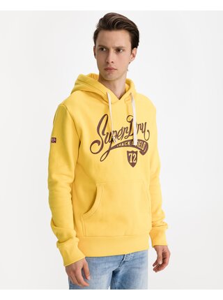 Mikiny s kapucou pre mužov Superdry - žltá