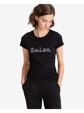 Tričká s krátkym rukávom pre ženy Salsa Jeans - čierna
