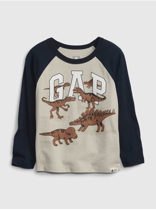 Béžové klučičí tričko GAP Logo dinosaurian t-shirt