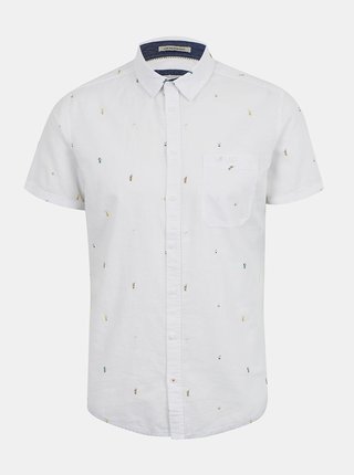 Bílá vzorovaná slim fit košile s krátkým rukávem Blend