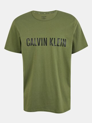 Calvin Klein khaki pánske tričko S/S Crew Neck