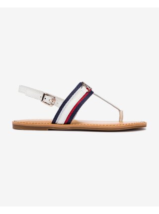 Bílé dámské sandály Tommy Hilfiger Shimmery Ribbon Flat