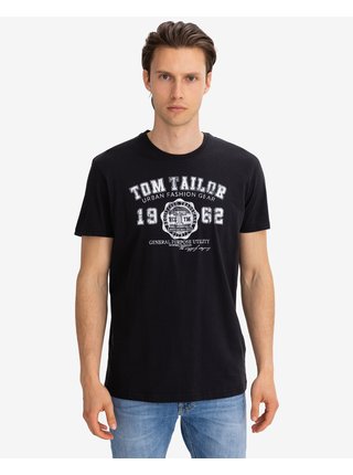 Tričká s krátkym rukávom pre mužov Tom Tailor - čierna