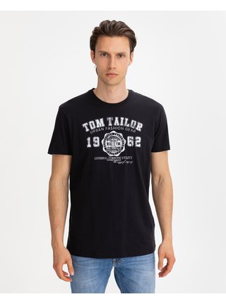 Tričká s krátkym rukávom pre mužov Tom Tailor - čierna