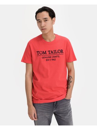 Tričká s krátkym rukávom pre mužov Tom Tailor - červená