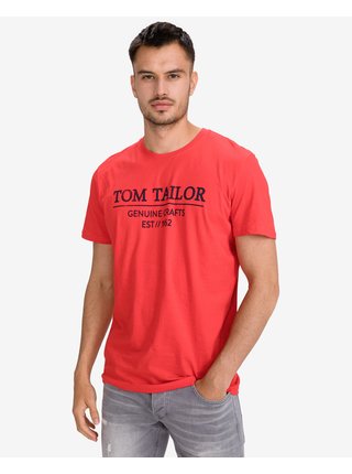 Tričká s krátkym rukávom pre mužov Tom Tailor - červená