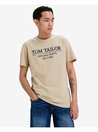 Tričká s krátkym rukávom pre mužov Tom Tailor - béžová