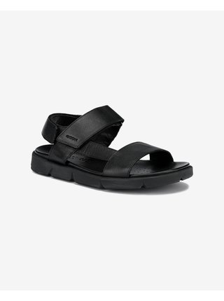 Černé pánské kožené sandály Geox Xand