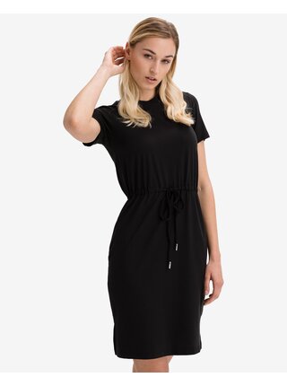 Černé dámské krátké šaty se stahováním v pase SuperDry
