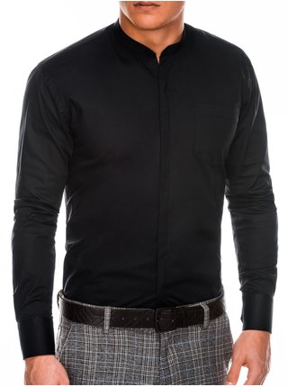 Pánská elegantní košile s dlouhým rukávem K307 - černá