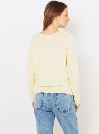 Žltý ľanový lehký sveter CAMAIEU