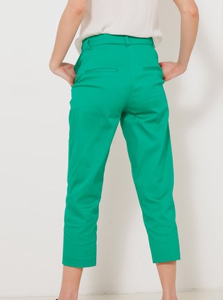 Zelené straight fit nohavice CAMAIEU