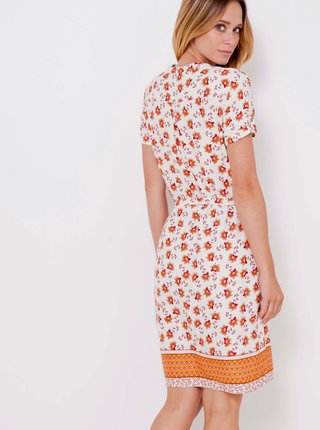 Oranžovo-biele kvetované šaty CAMAIEU