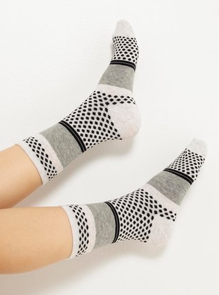 Černo-šedé vzorované ponožky CAMAIEU