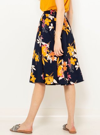 Tmavomodrá kvetovaná sukňa CAMAIEU