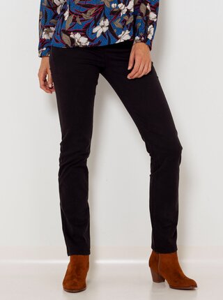 Černé straight fit kalhoty CAMAIEU