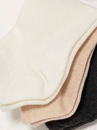 Ponožky pre ženy CAMAIEU - biela, svetloružová, tmavosivá
