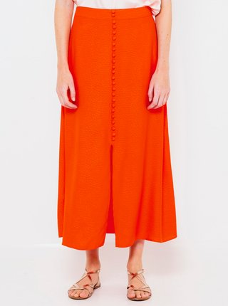 Oranžová maxi sukňa na zapínanie CAMAIEU