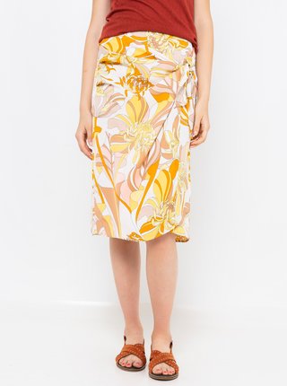 Žluto-krémová vzorovaná sukně CAMAIEU