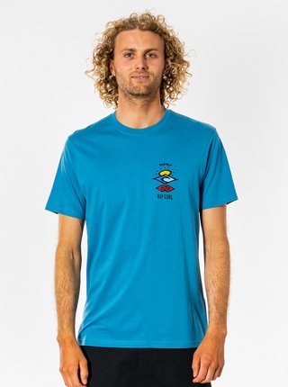 Modré pánske tričko s potlačou na chrbte Rip Curl