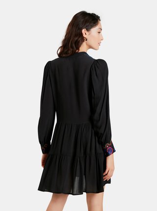 Čierne šaty so vzorom Desigual Solsona